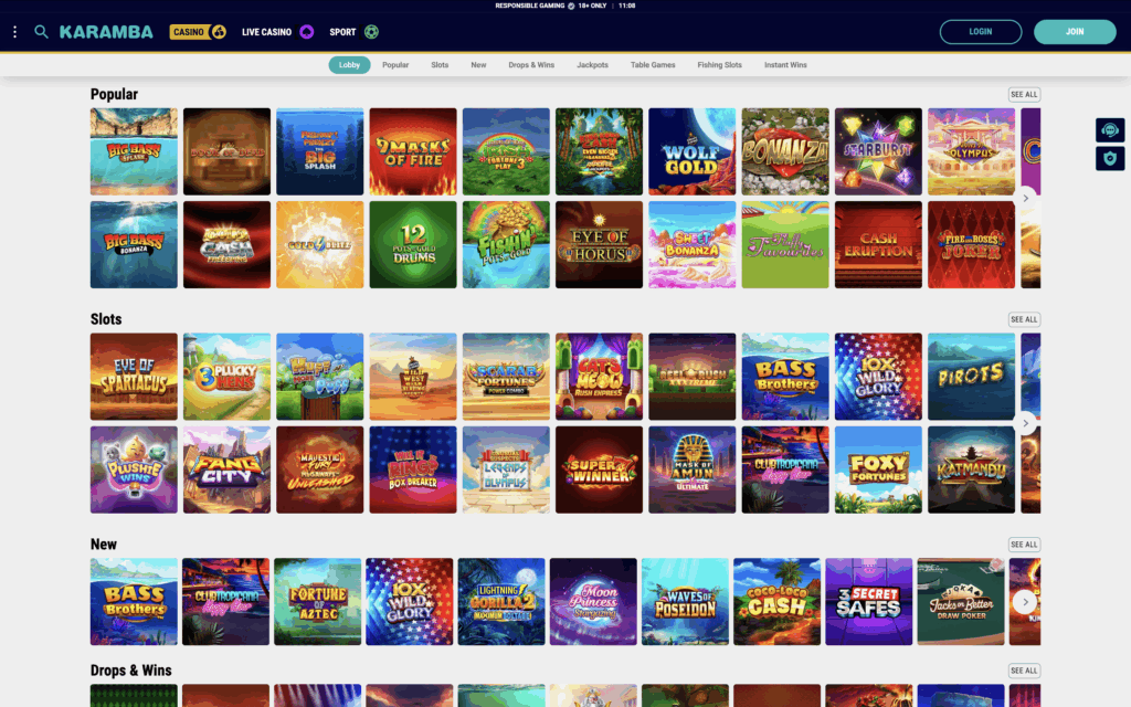 Karamba Casino Games Banner