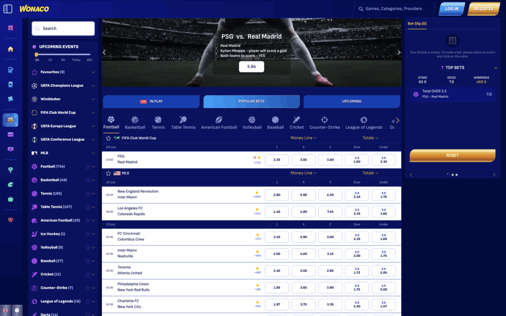 Wonaco Sportsbook Banner