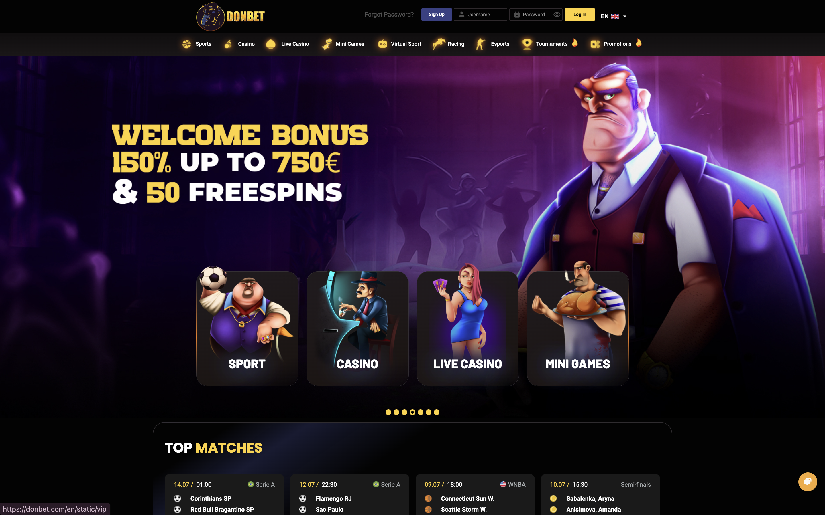 Donbet Casino Interface and User Experience Banner