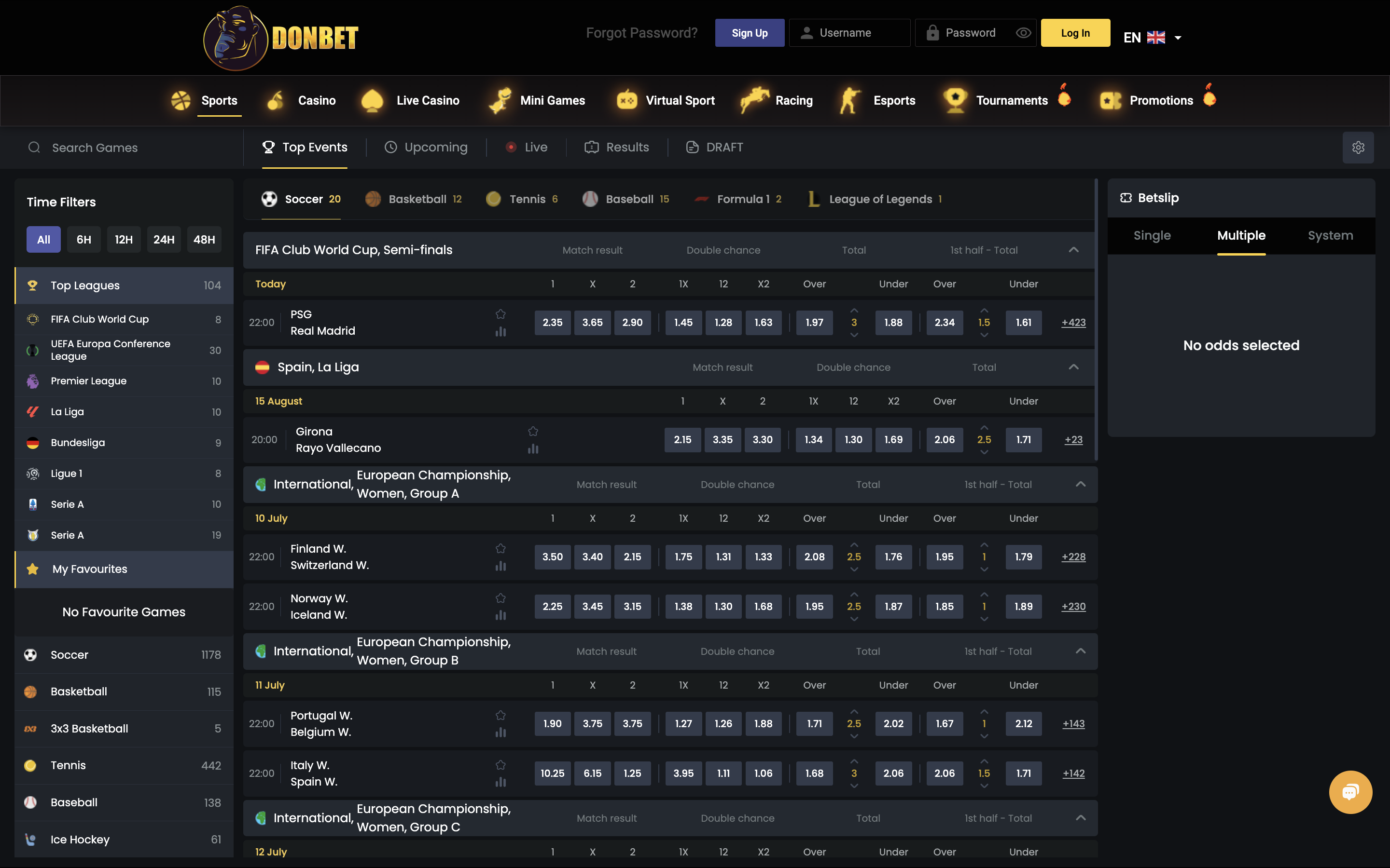 Donbet Sportsbook Banner