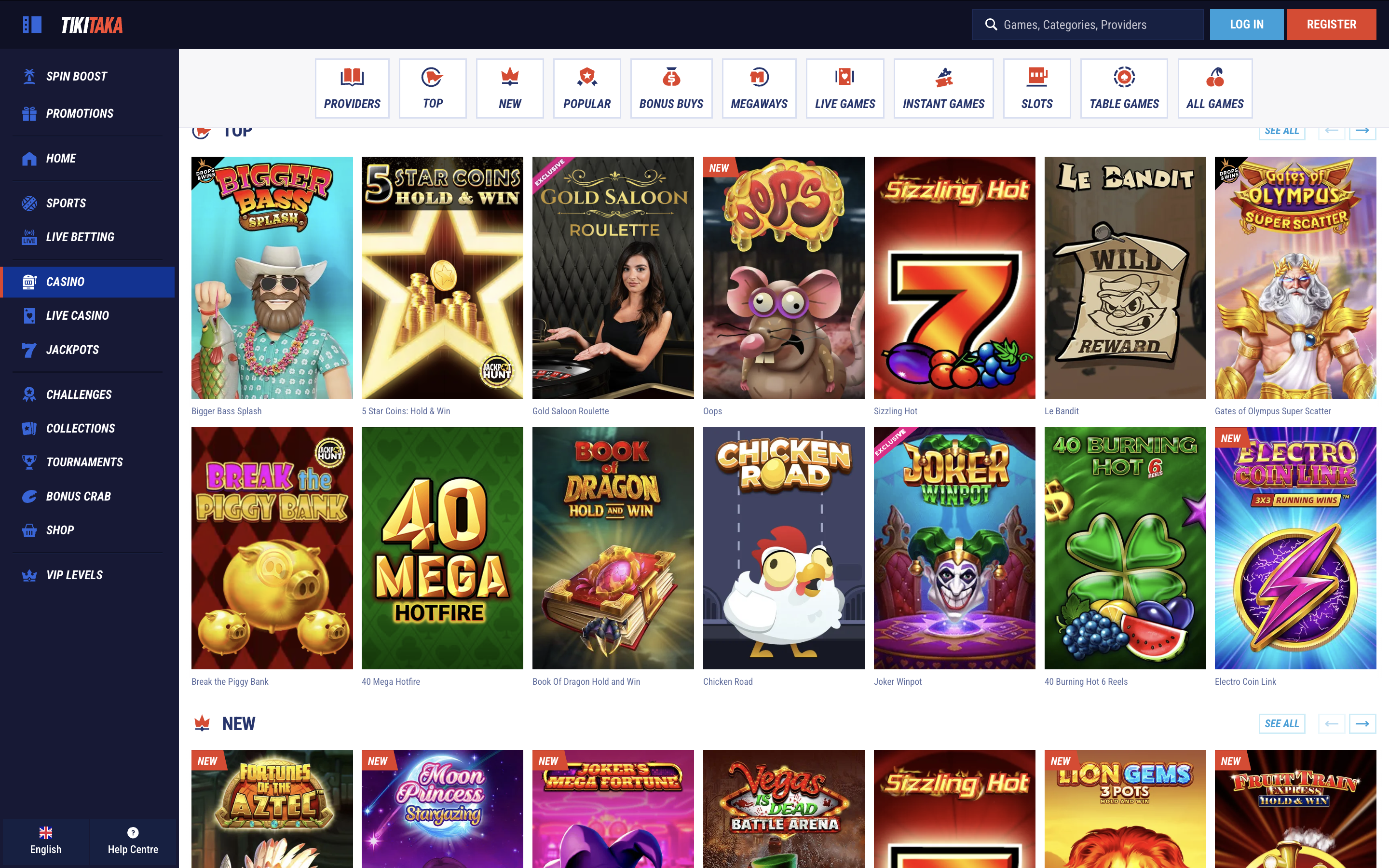 TikiTaka Casino Games Banner