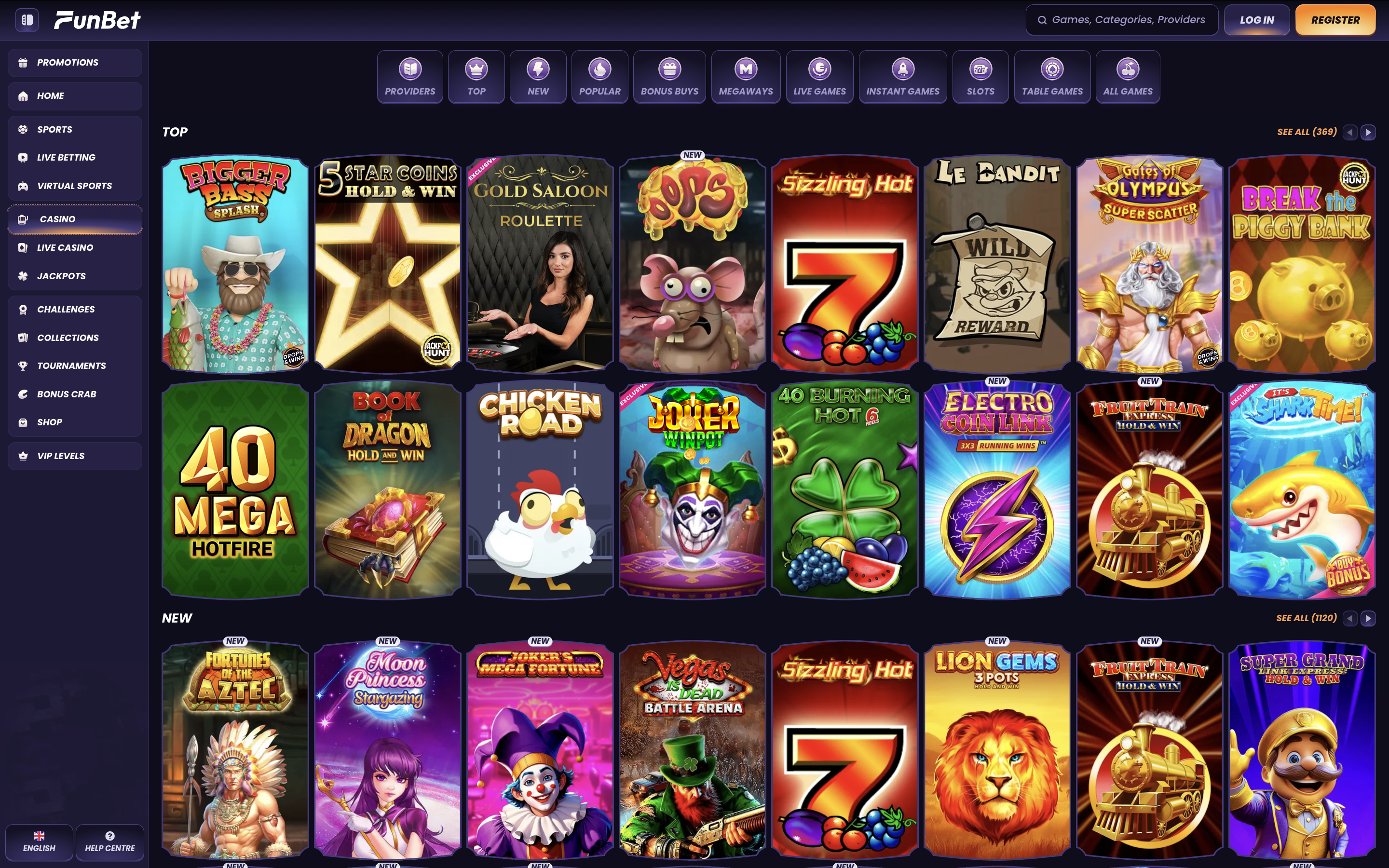 Funbet Casino Games Banner