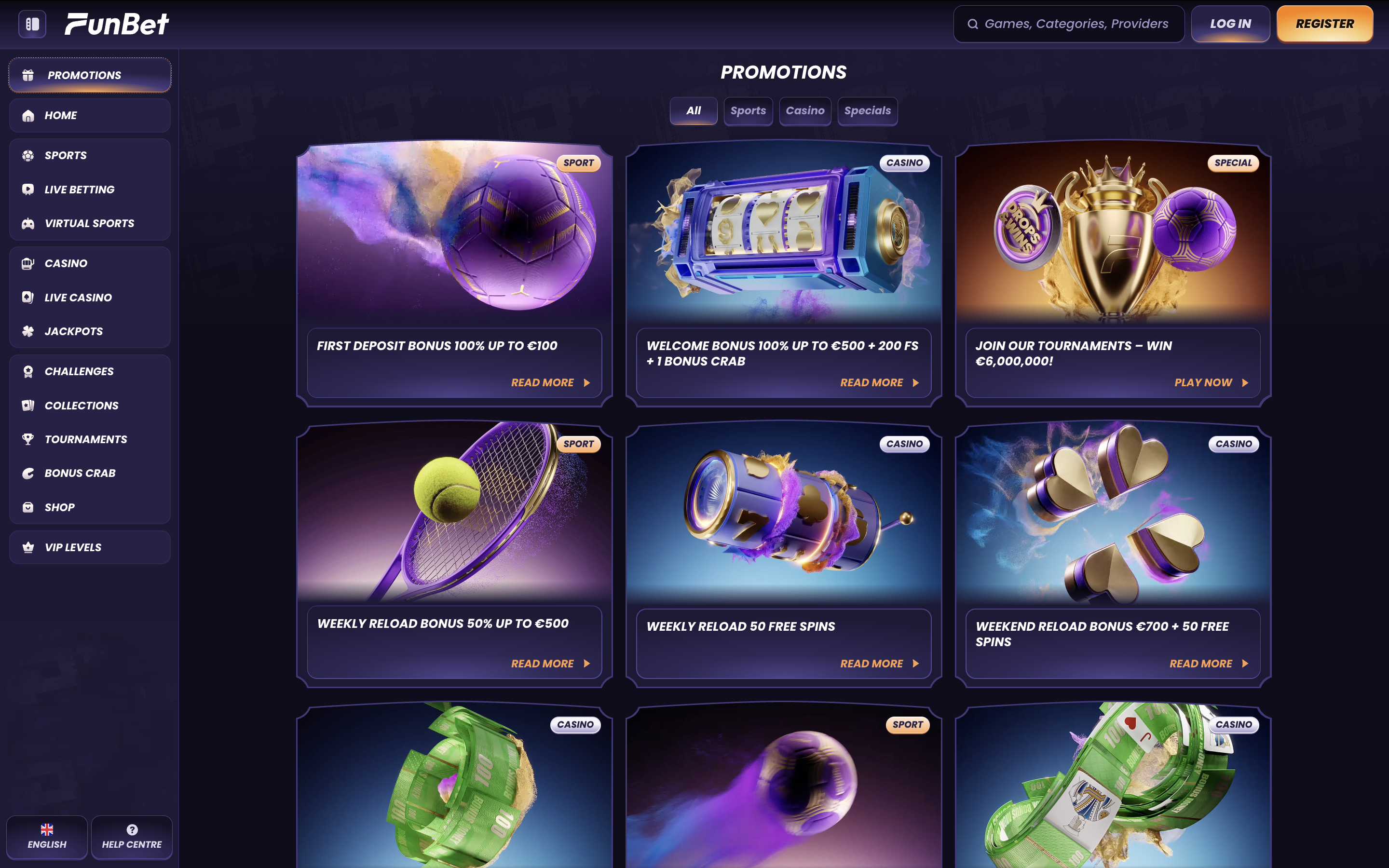 Funbet Casino Bonuses Banner