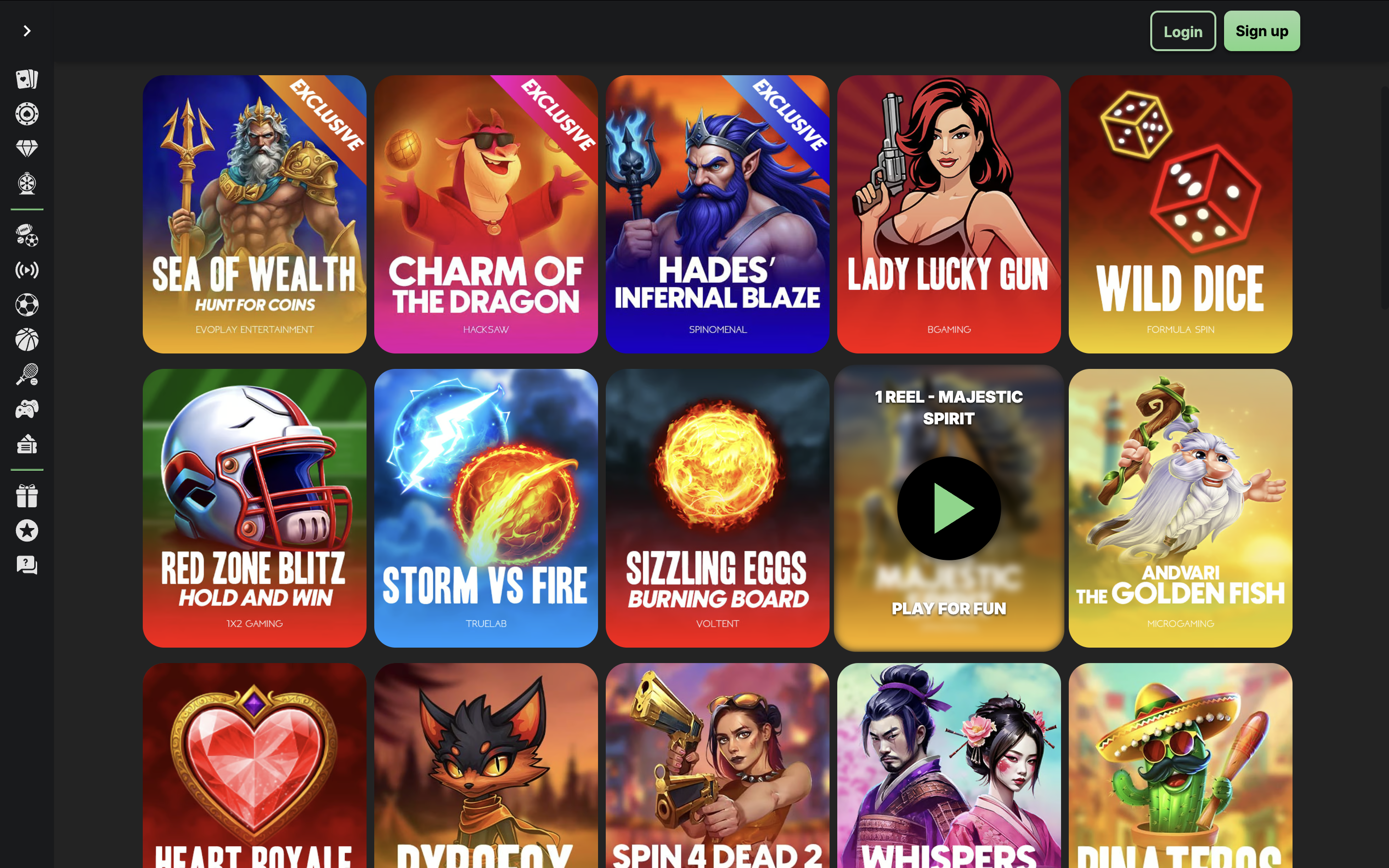 Betblast Casino Games Banner