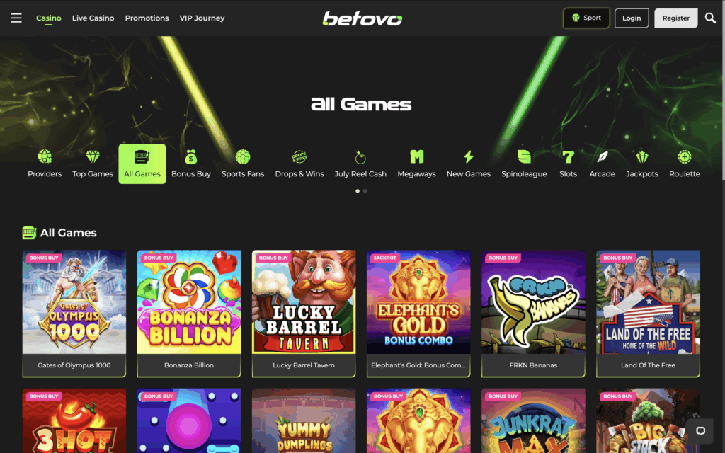 Betovo Casino Banner