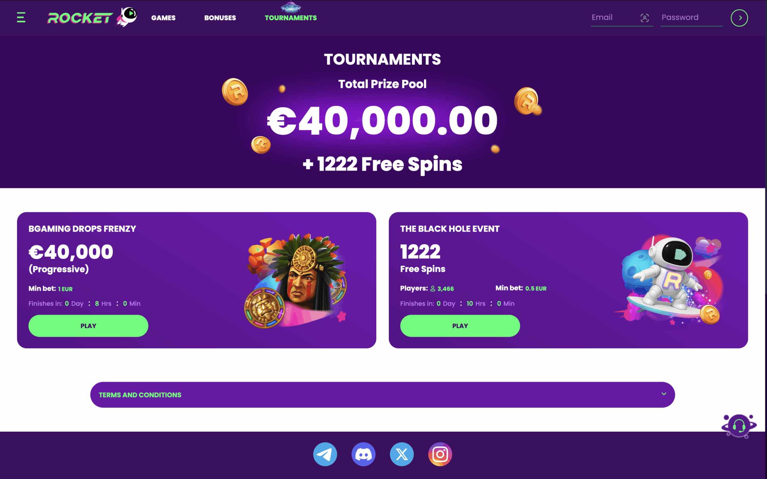Rocket Casino Special Features Banner