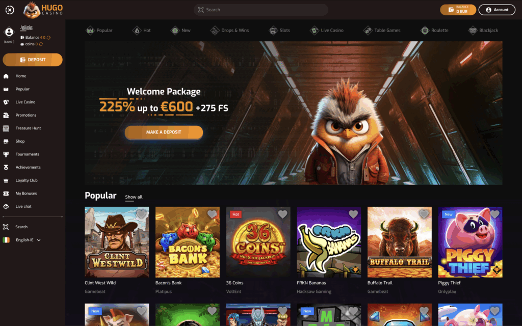 Hugo Casino Banner