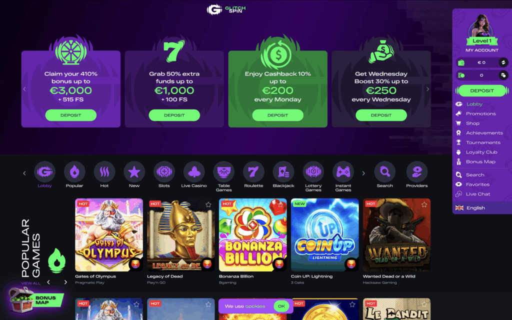 Glitchspin Casino Banner