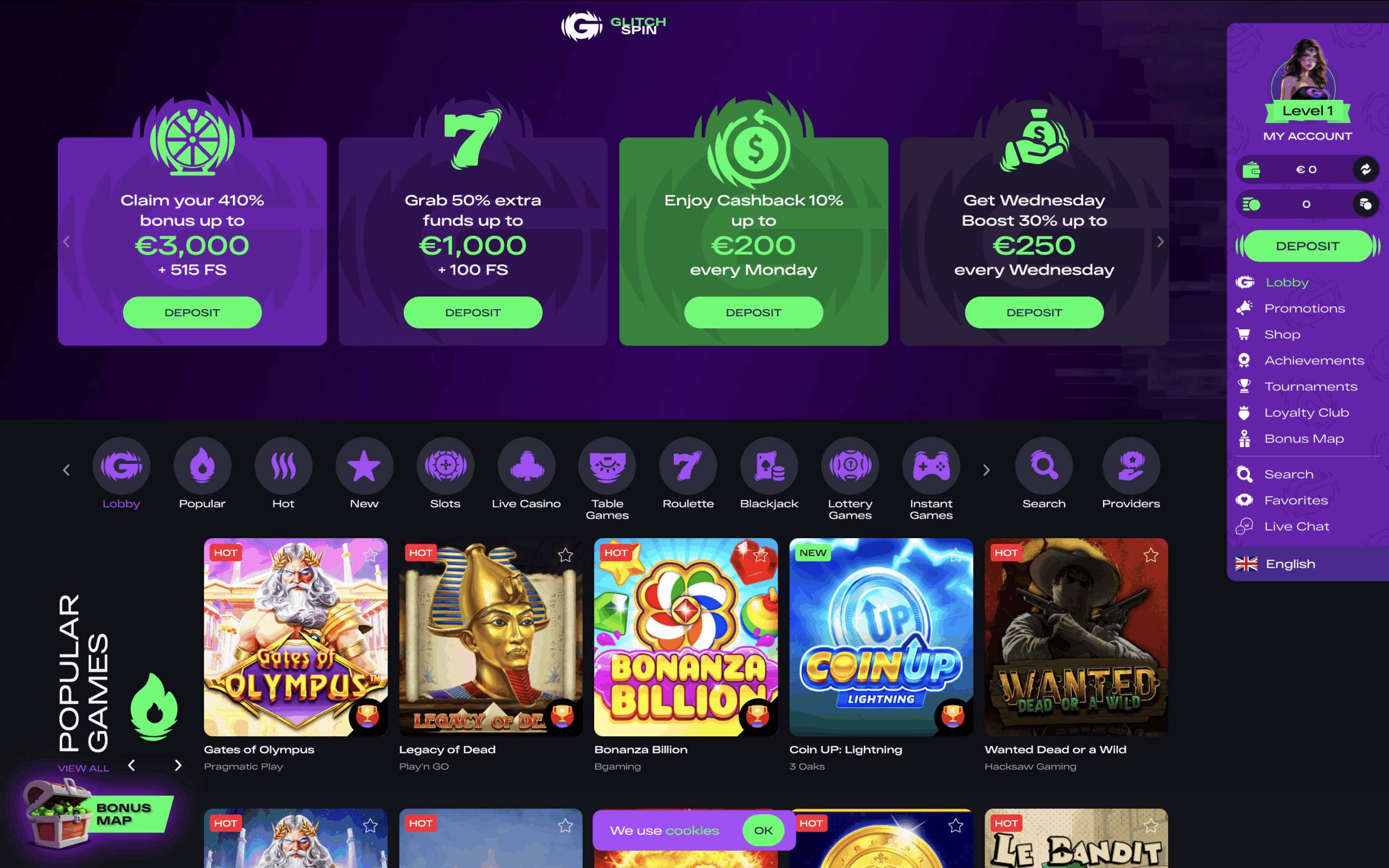 Glitchspin Casino Banner