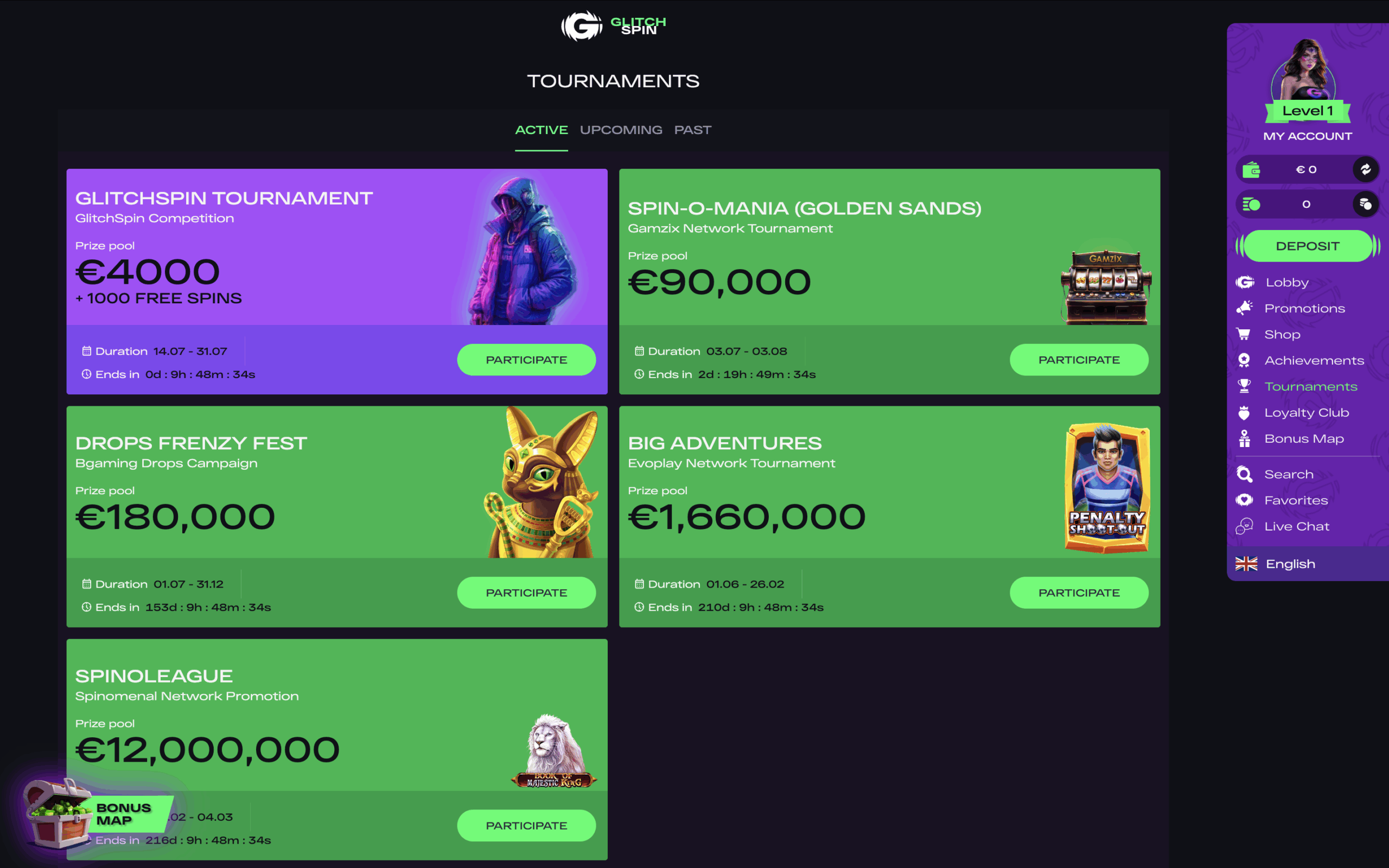 Glitchspin Special Features Banner