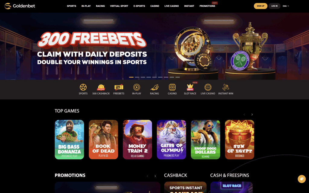 Goldenbet Casino Interface Banner
