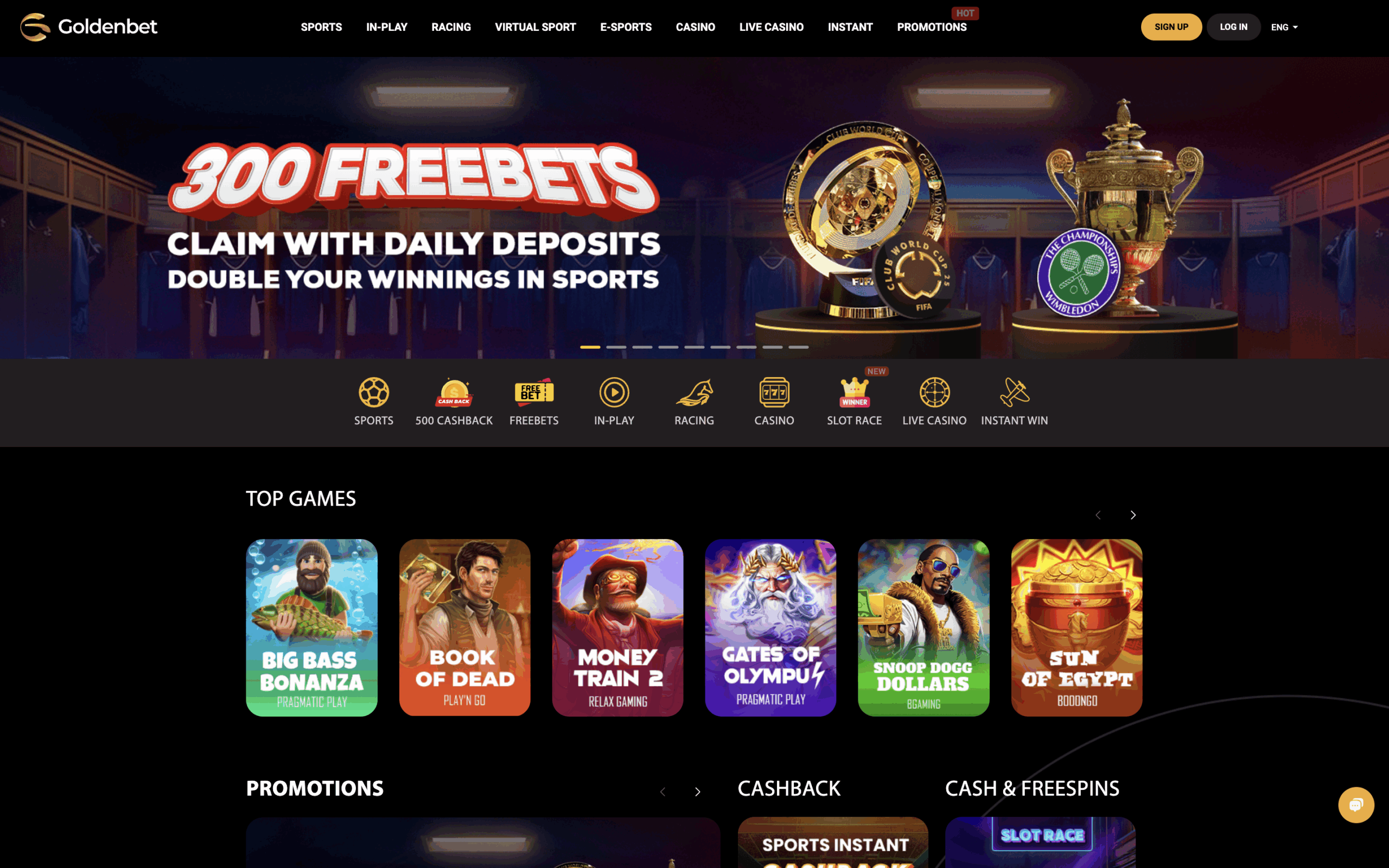 Goldenbet Casino Interface Banner