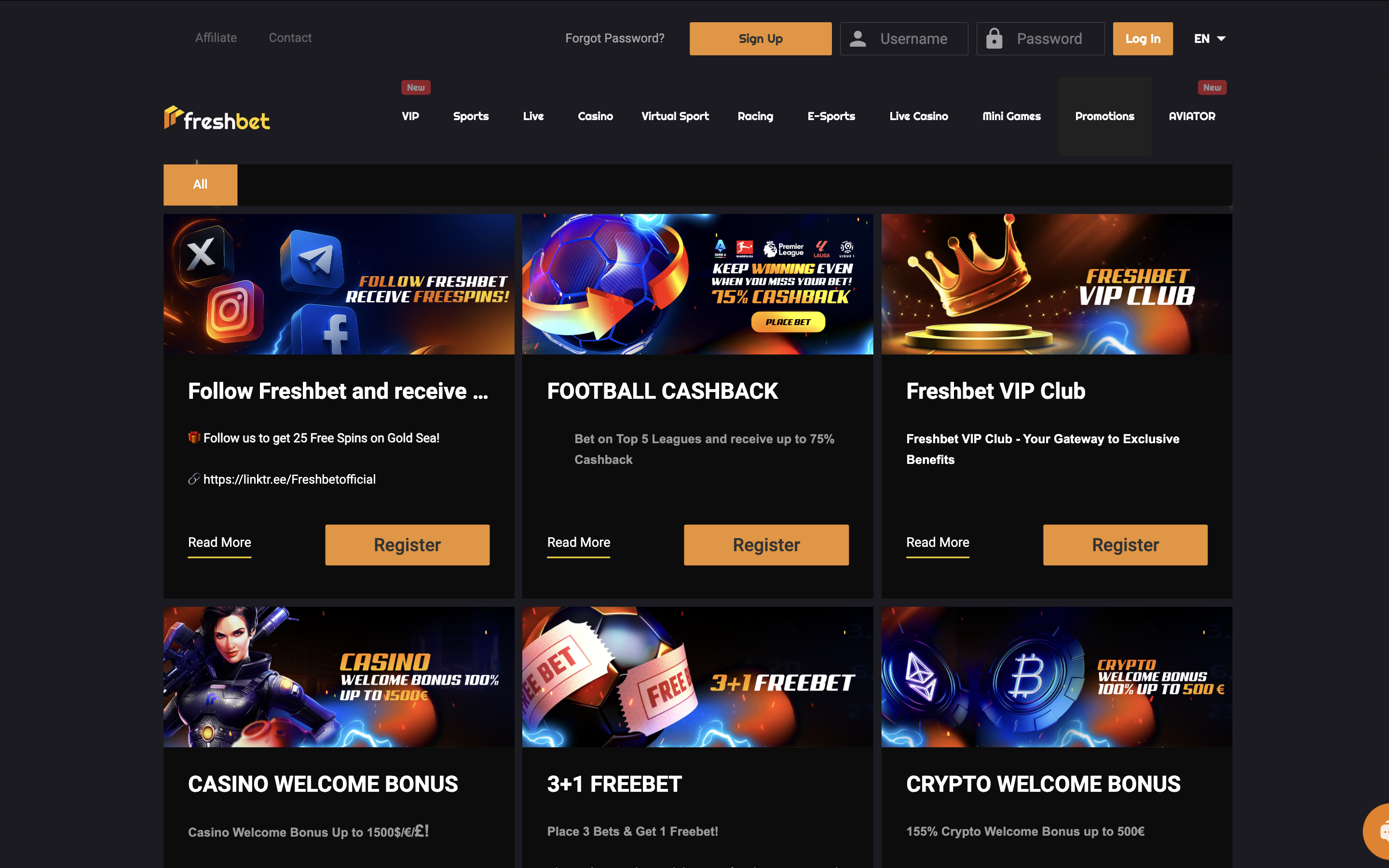 Freshbet Casino Bonuses Banner