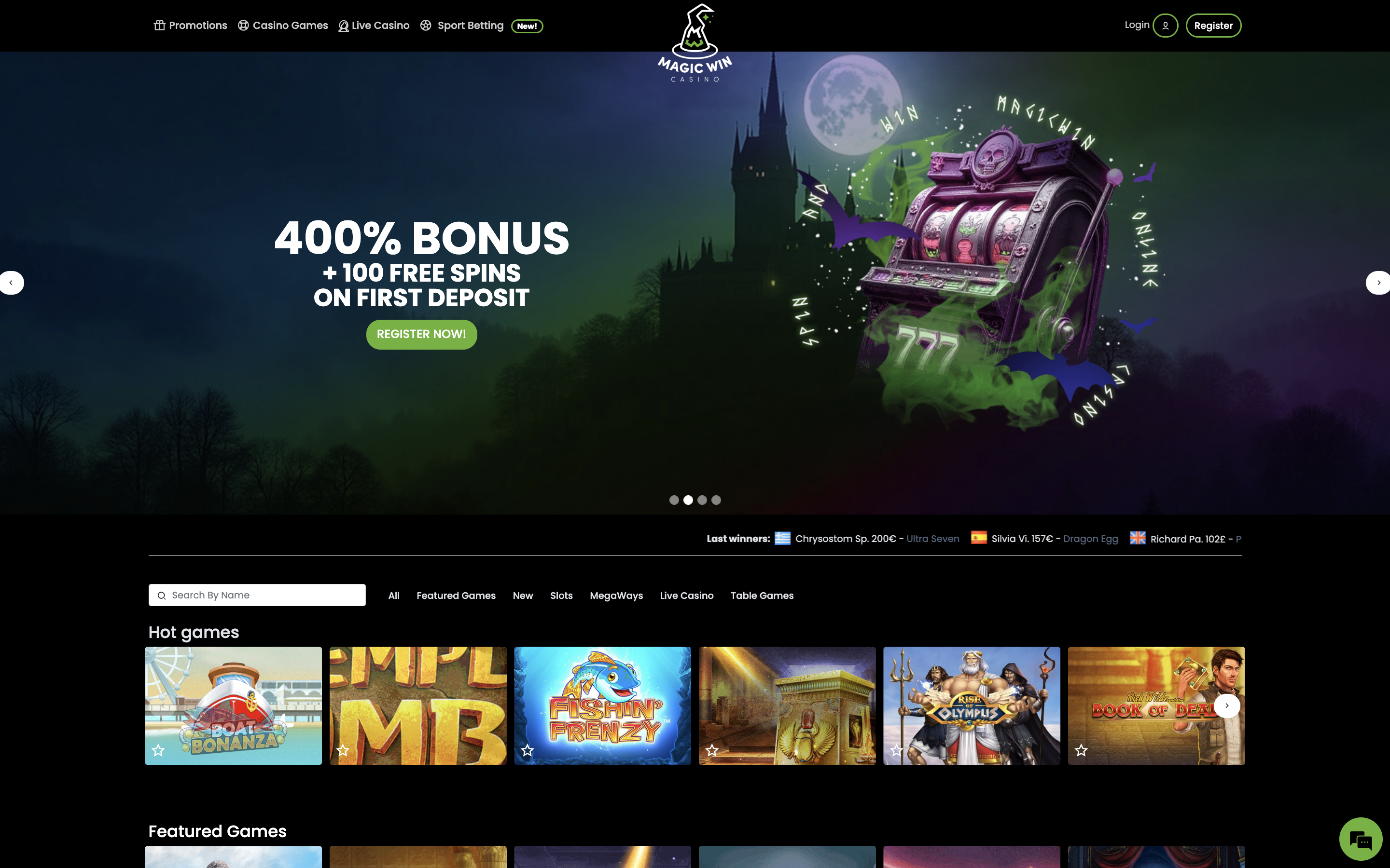 Magic Win Casino Interface and User Experience Banner