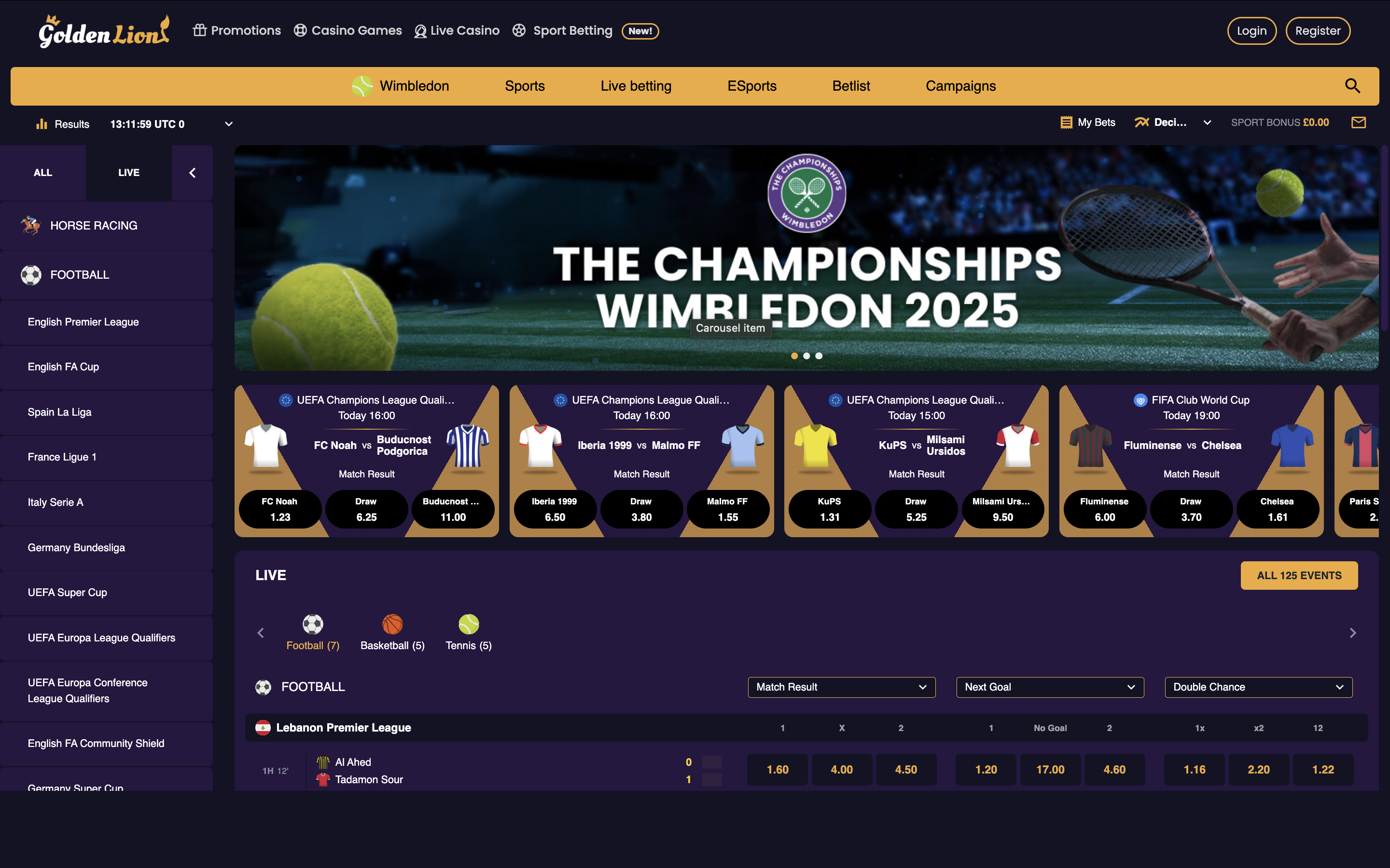 GoldenLion Sportsbook Banner
