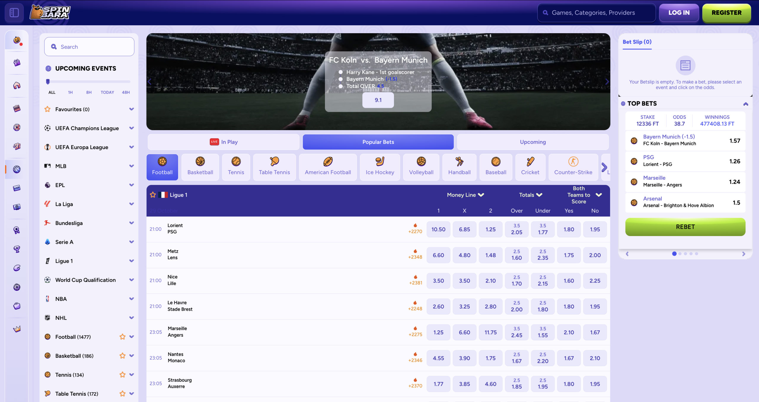 Spinbara Sportsbook Banner