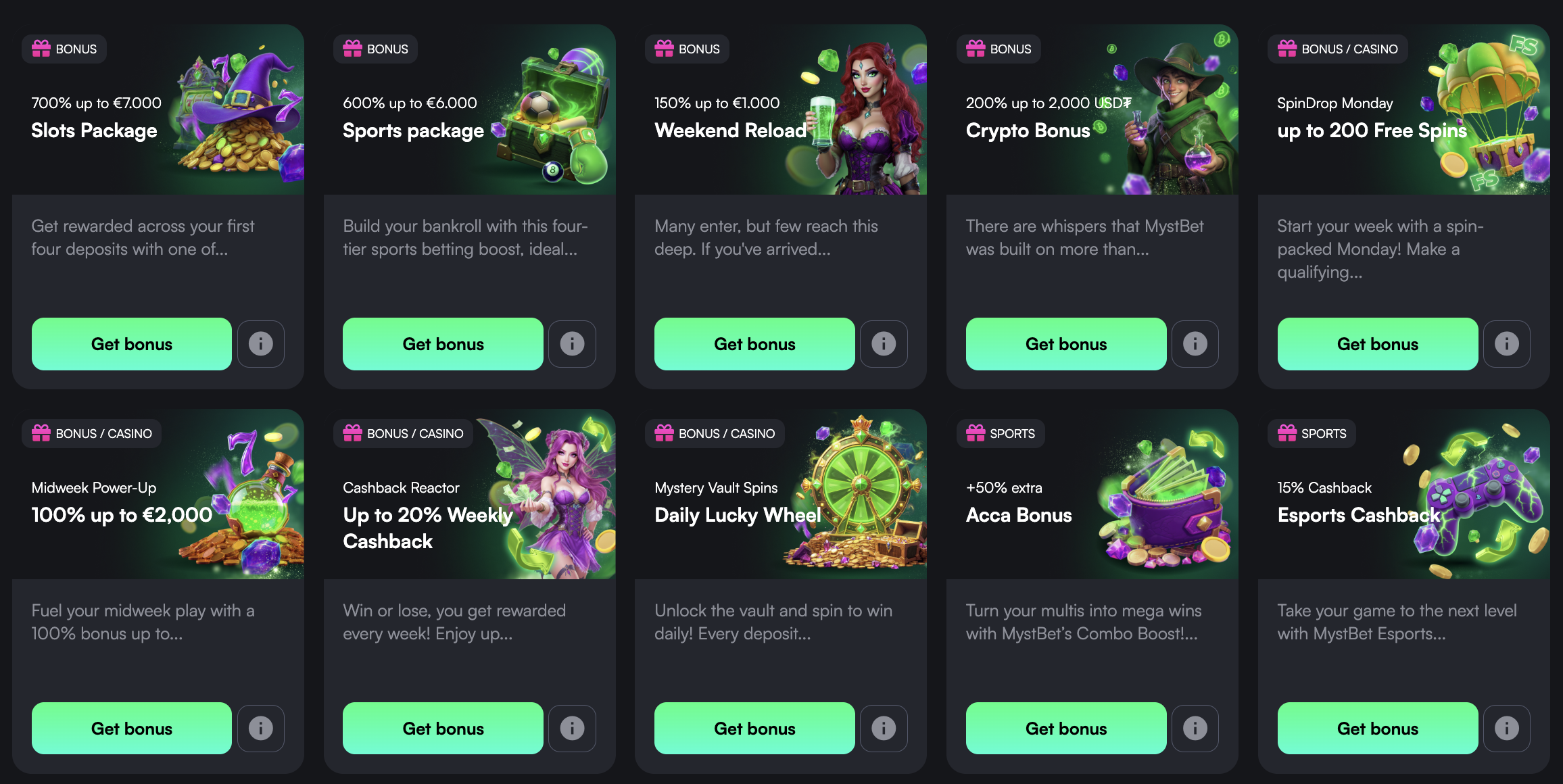 Mystbet Casino Bonuses Banner