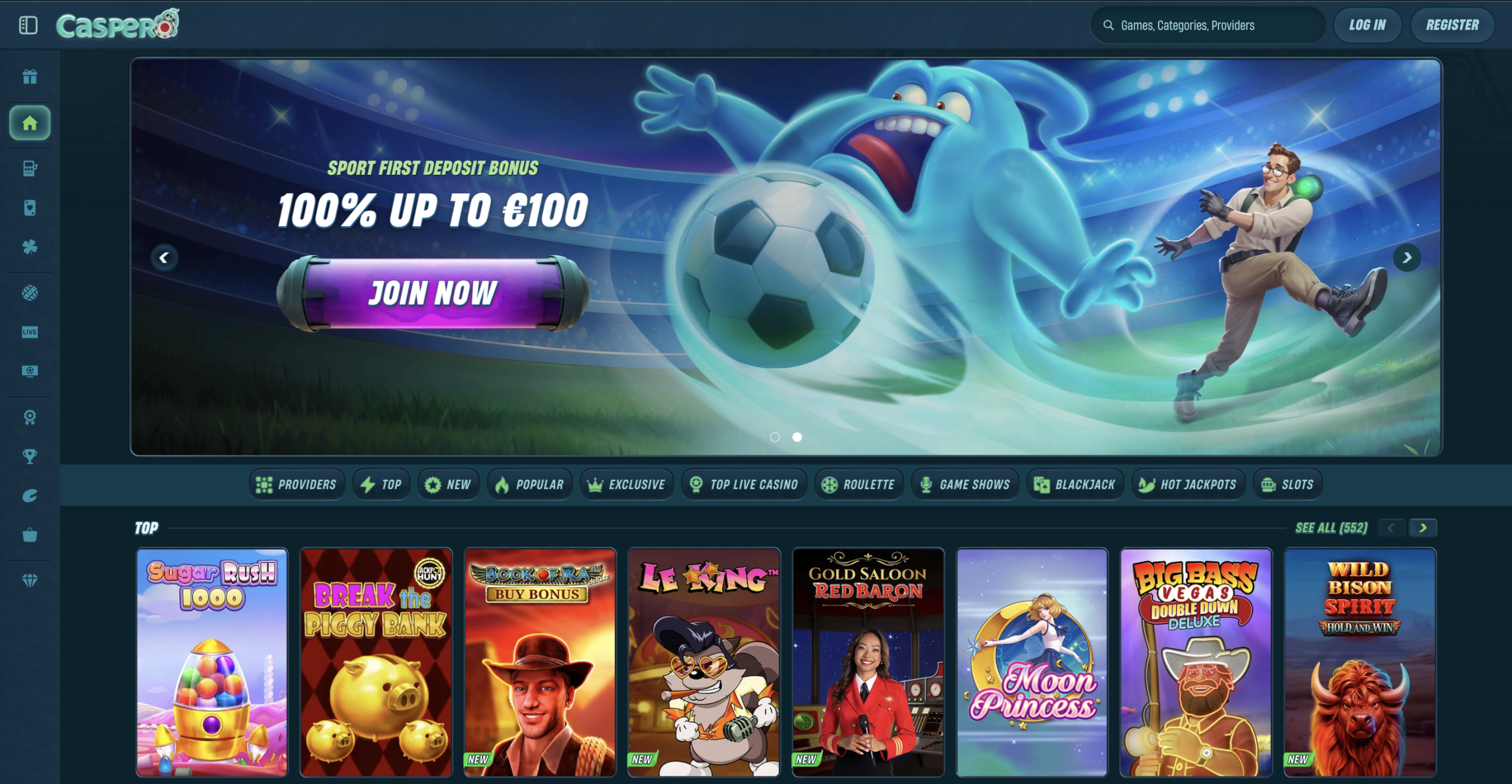 Caspero Casino User Interface Banner