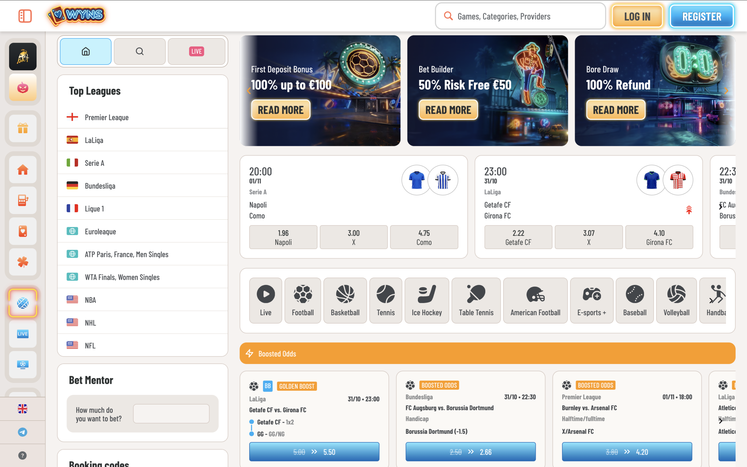 Wyns Sportsbook Banner