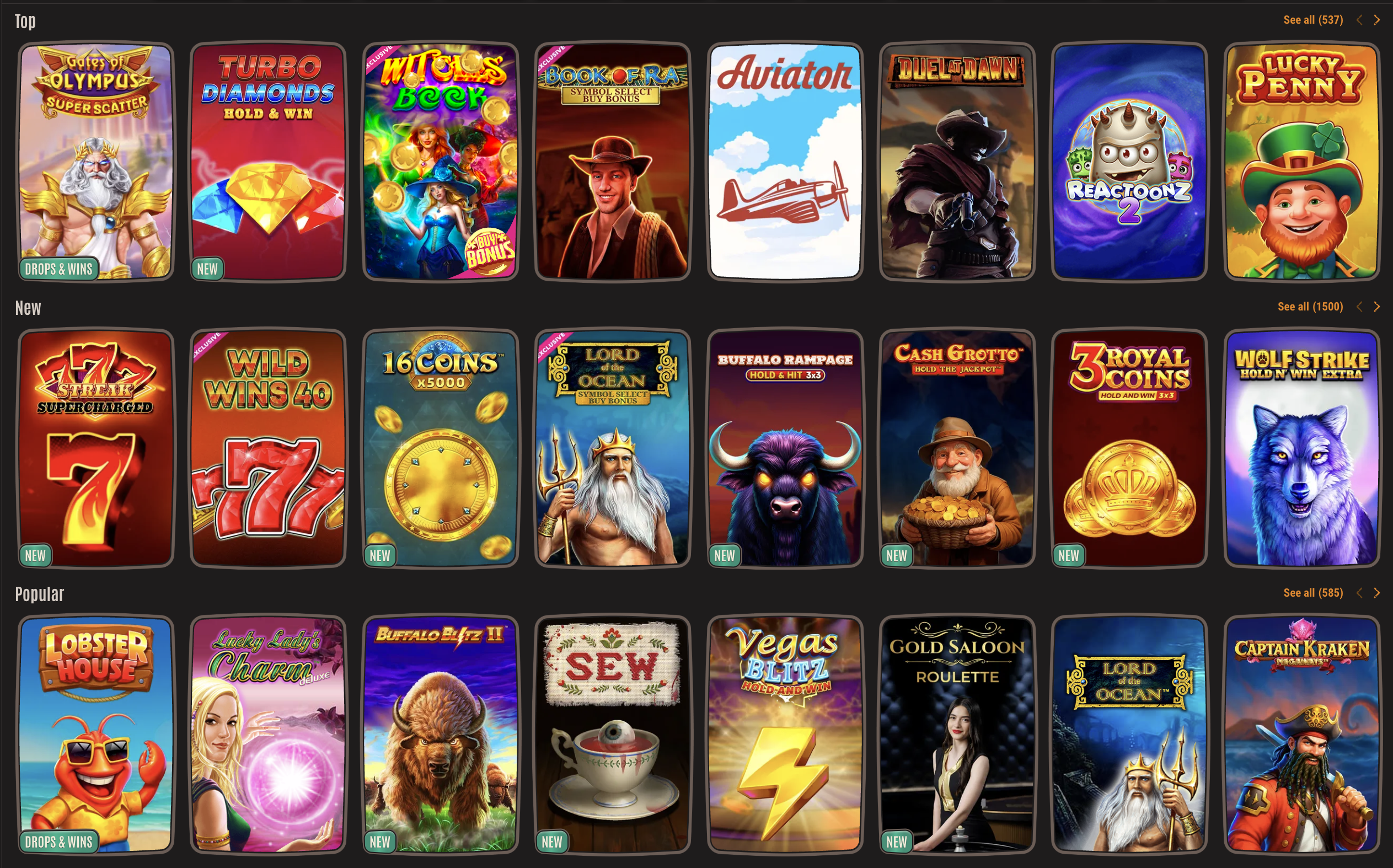 Neon54 Casino Games Banner